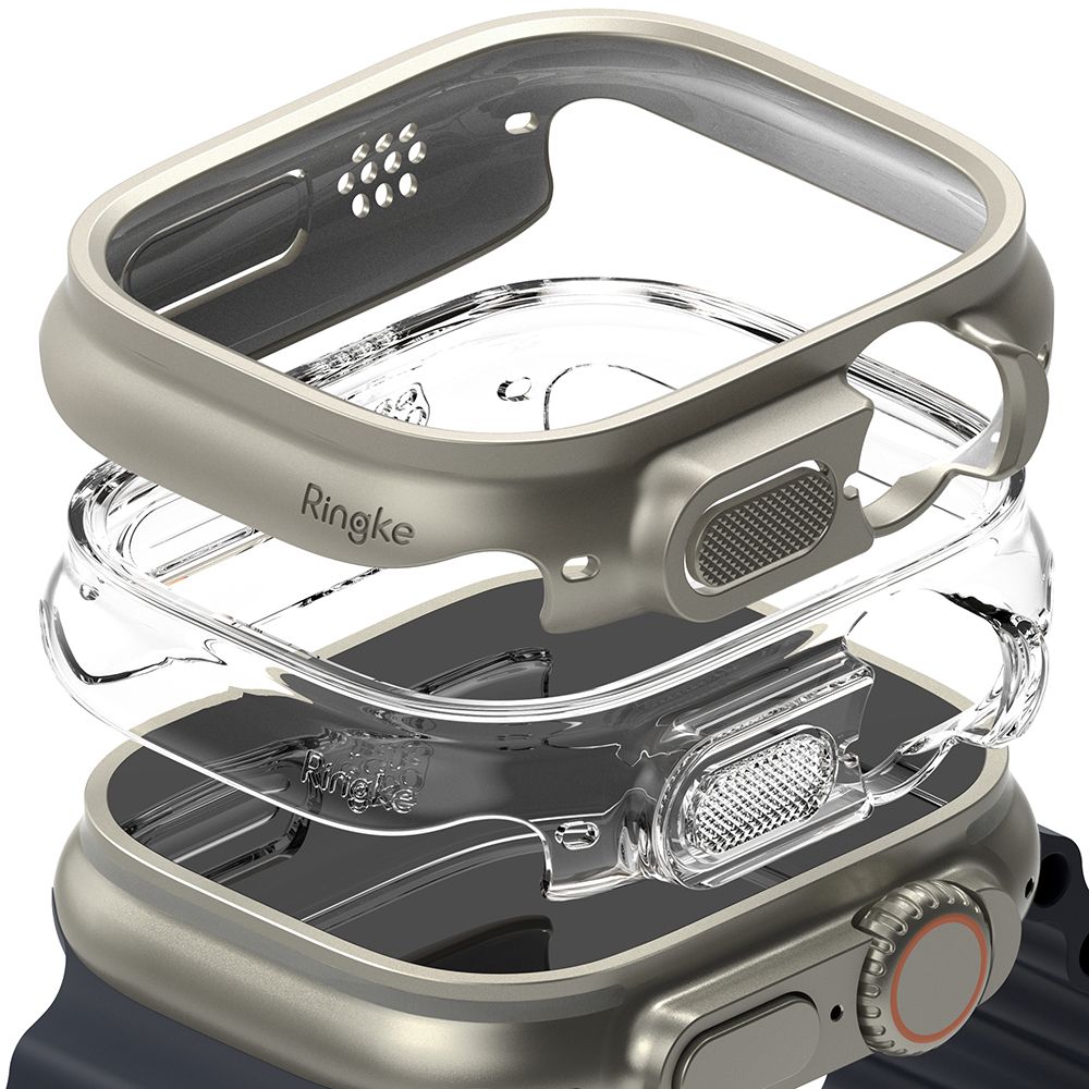 Ringke Slim 2-pack Case for Apple Watch Ultra 1/2 (49mm) - Clear & Titanium