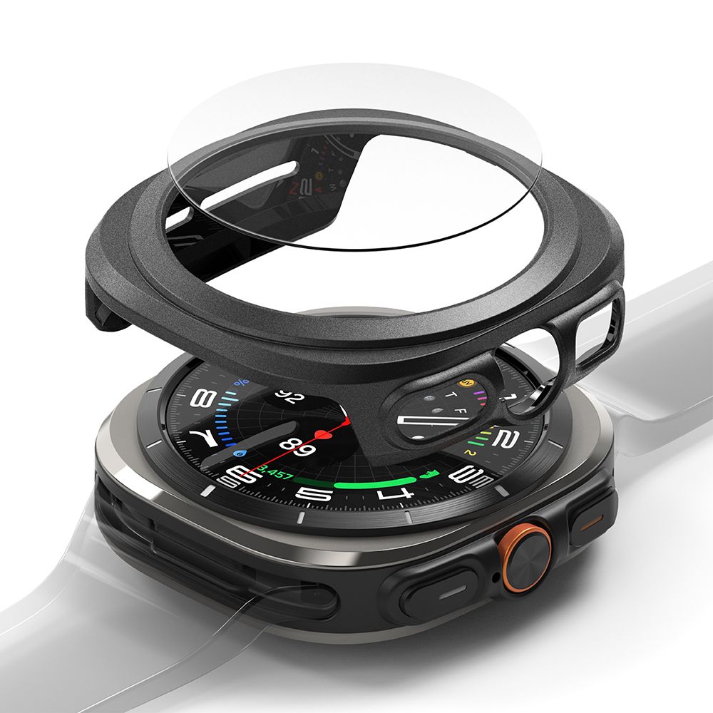 Ringke Slim & rūdītā stikla viedtālruņa apvalks + stikla komplekts Samsung Galaxy Watch Ultra 47mm - melns