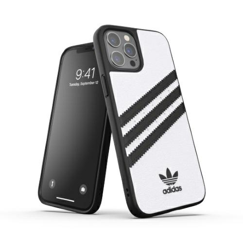 Adidas OR veidots apvalks PU iPhone 12 Pro Max - balta/melna