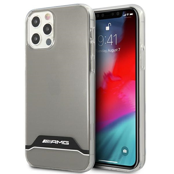AMG Electroplate melns un balts viedtālruņa apvalks iPhone 12 / 12 Pro - caurspīdīgs