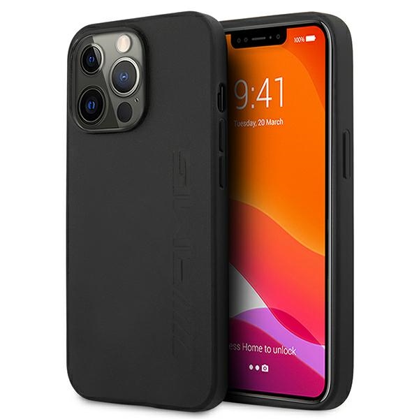 AMG Ādas karstspiedes viedtālruņa apvalks iPhone 13 Pro / 13 6.1" - melns