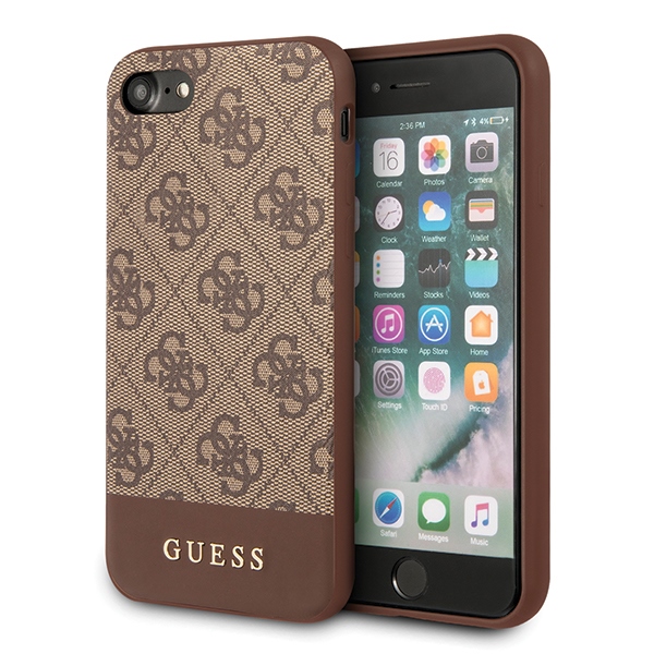 Guess 4G Stripe Collection viedtālruņa apvalks iPhone 7 / 8 / SE 2020 / SE 2022 - Brūns