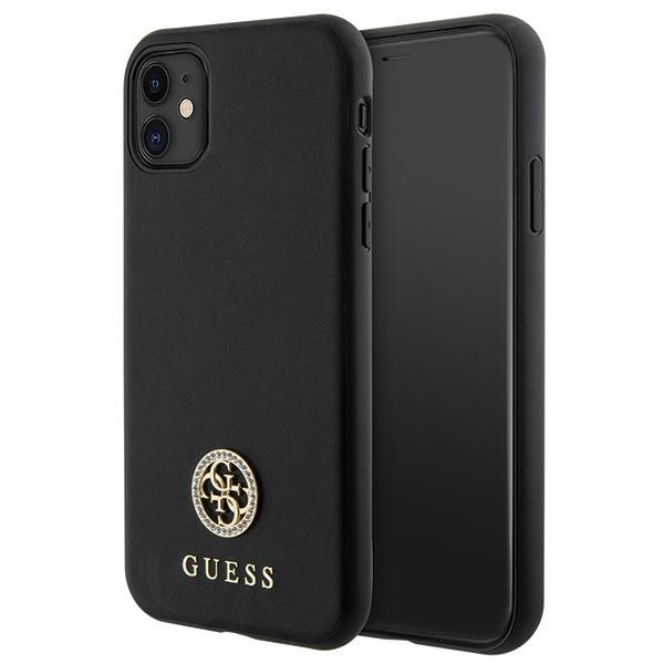 Guess Strass Metal Logo viedtālruņa apvalks iPhone 11 / Xr 6.1" - Melns