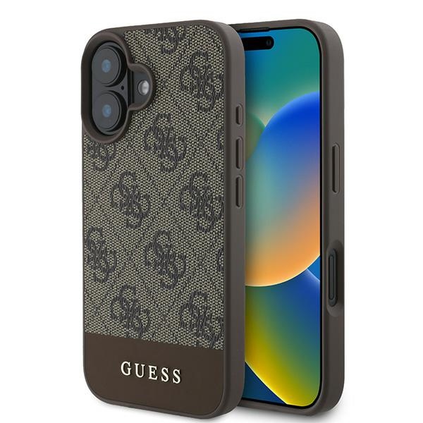Guess 4G apakšējā svītra viedtālruņa apvalks iPhone 16 Plus 6.7" - brūna