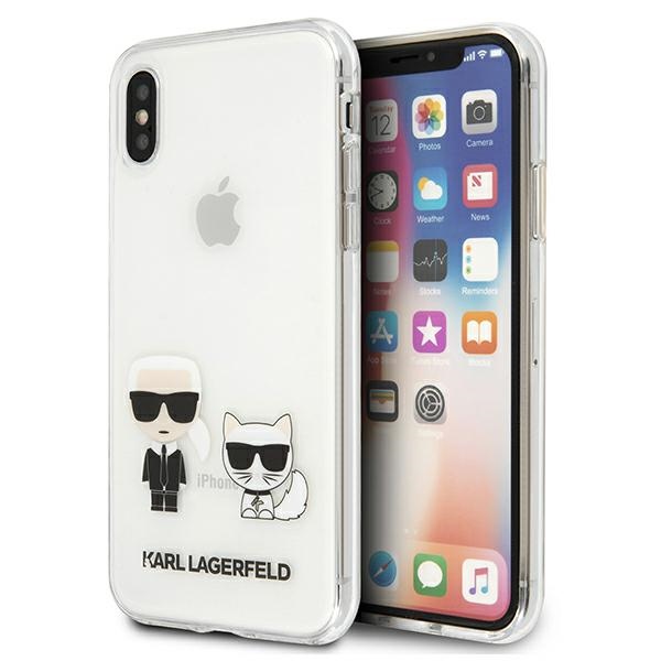 Karl Lagerfeld Karl & Choupette iPhone Xs Max viedtālruņa apvalks - caurspīdīgs