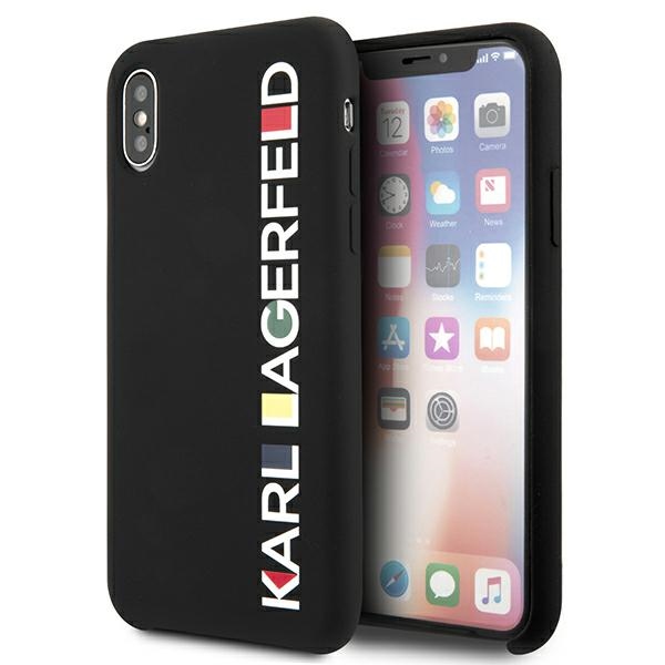 Karl Lagerfeld Spīdīgs Bauhaus iPhone X/XS Viedtālruņa apvalks - melna
