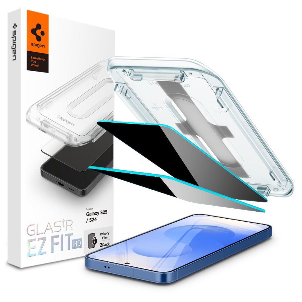 Приватное стекло Spigen Glas.TR "Ez Fit" Privacy HD 2-pack для Samsung Galaxy S24 / S25