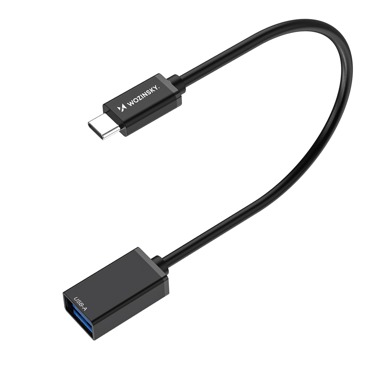 Wozinsky WOTGY1S USB-C 3.0 (vīriešu) - USB-A 3.0 (sieviešu) OTG adapteris - melns
