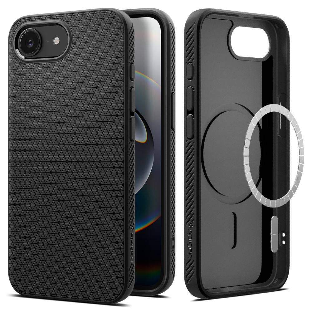 Spigen Liquid Air Mag MagSafe iPhone 16e apvalks - Matēts melns