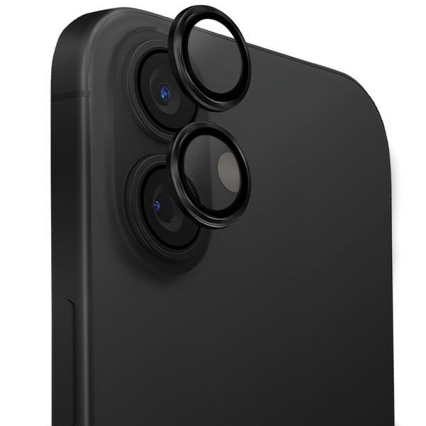 Uniq Optix alumīnija kameras lēcas aizsargs iPhone 16 / 16 Plus ar aplikatoru - melns