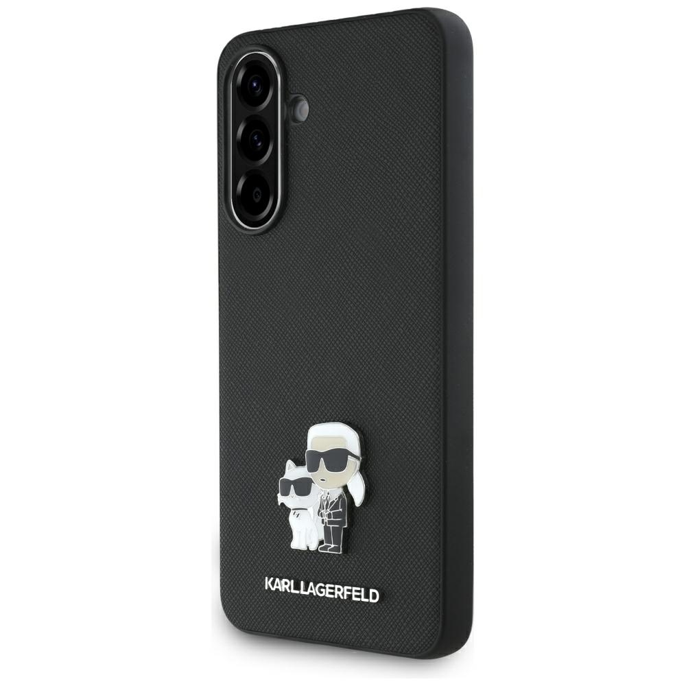 Karl Lagerfeld Saffiano Case w/ K&C Metal Logo for Samsung Galaxy A56 - Black