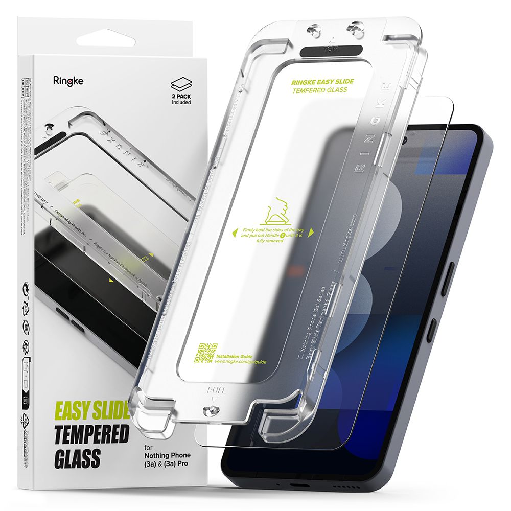Ringke Easy Slide rūdītais stikls 2 gab. Nothing Phone 3A / 3A Pro - Caurspīdīgs