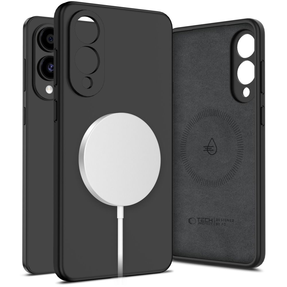 Tech-Protect Liquid Silicone magnētiskais viedtālruņa apvalks Samsung Galaxy S25 Edge - melns