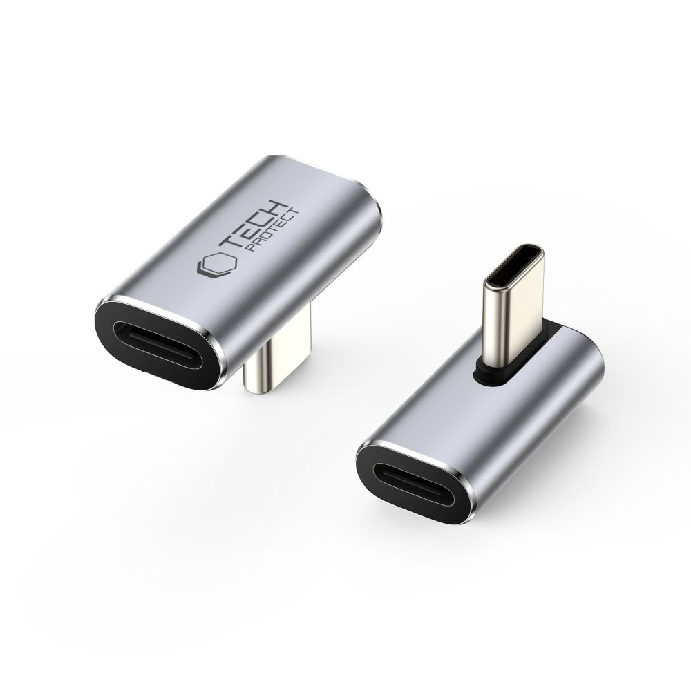 Tech-Protect Ultraboost AA03 USB-C leņķa adapteris - pelēks