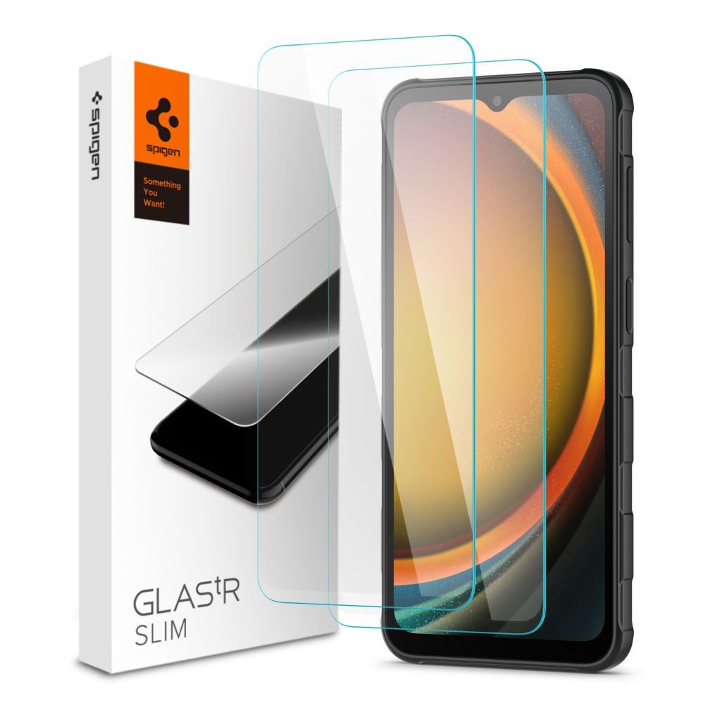 Aizsargstikls Spigen Glas.tR Slim 2-pack Tempered Glass Samsung Galaxy Xcover 7 / 7 Pro - caurspīdīgs