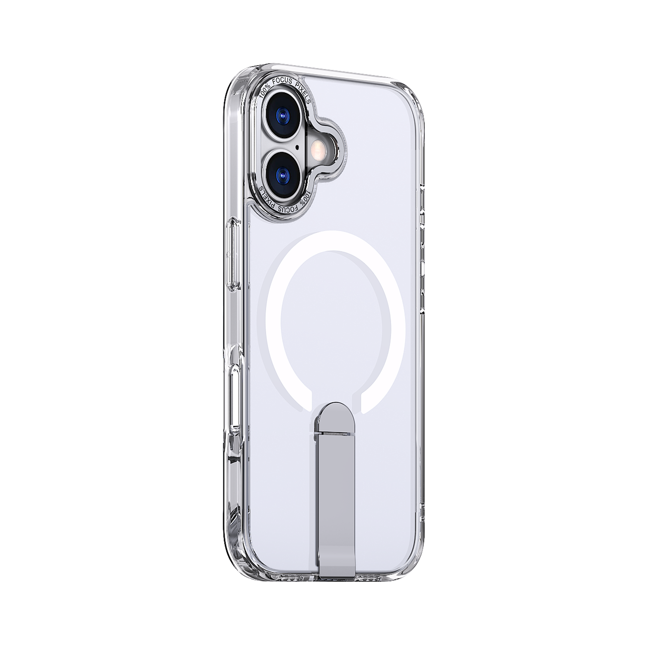 Hybrid Armor X viedtālruņa apvalks iPhone 17 ar statīvu, saderīgs ar MagSafe - caurspīdīgs