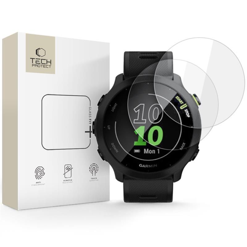 Tech-Protect Glass Fit+ 2-gab. komplekts rūdītais stikls Garmin Forerunner 55 - caurspīdīgs