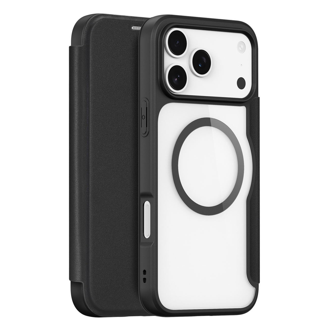 Dux Ducis Skin X Pro viedtālruņa apvalks iPhone 17 Pro Max ar maku, saderīgs ar MagSafe - melns