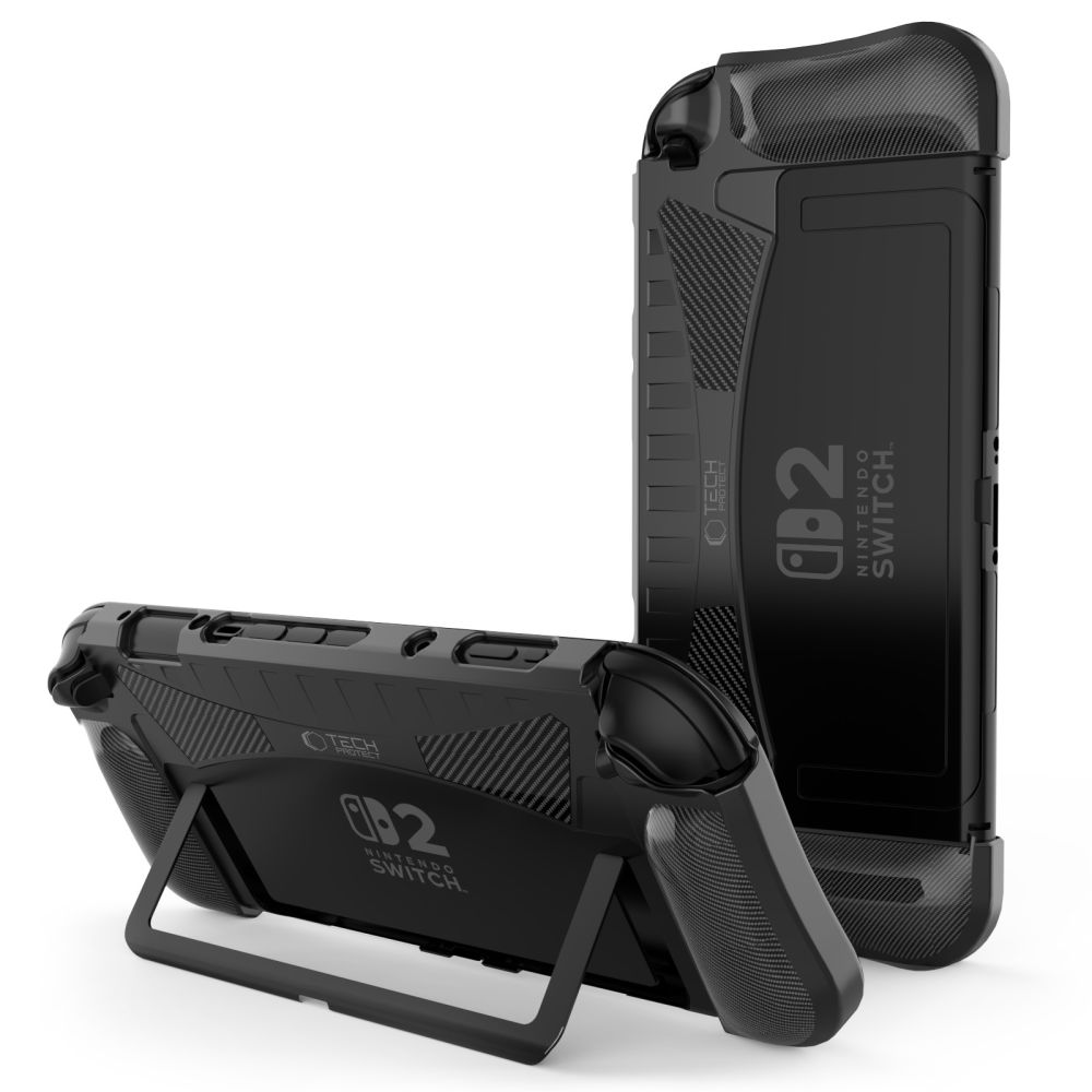 Tech-Protect TPUCarbon viedtālruņa apvalks Nintendo Switch 2 - melns