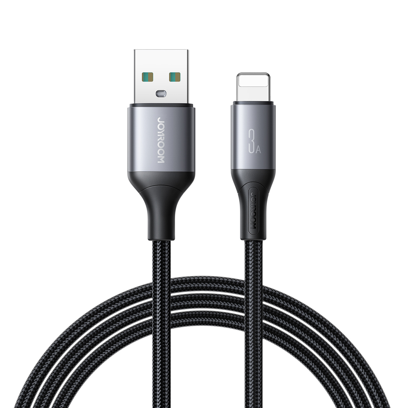 Joyroom S-A28 Flash Series 3A USB-A - Lightning kabelis 1 m - melns