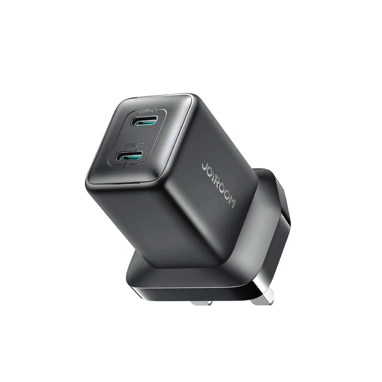 Joyroom JR-TCG17 45W 2 x USB-C sienas lādētājs (UK spraudnis) - melns