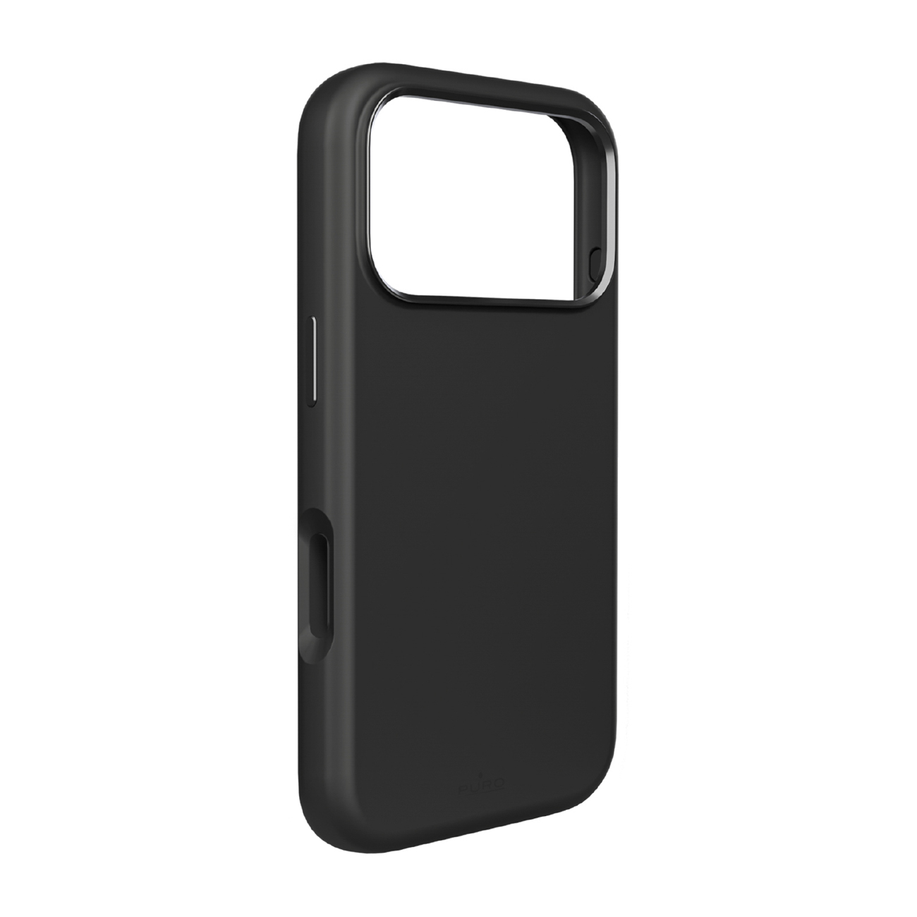 Чехол Puro Icon Mag Pro Liquid Silicone для iPhone 17 Pro Max, совместимый с MagSafe, с защитой камеры и алюминиевыми кнопками - чёрный