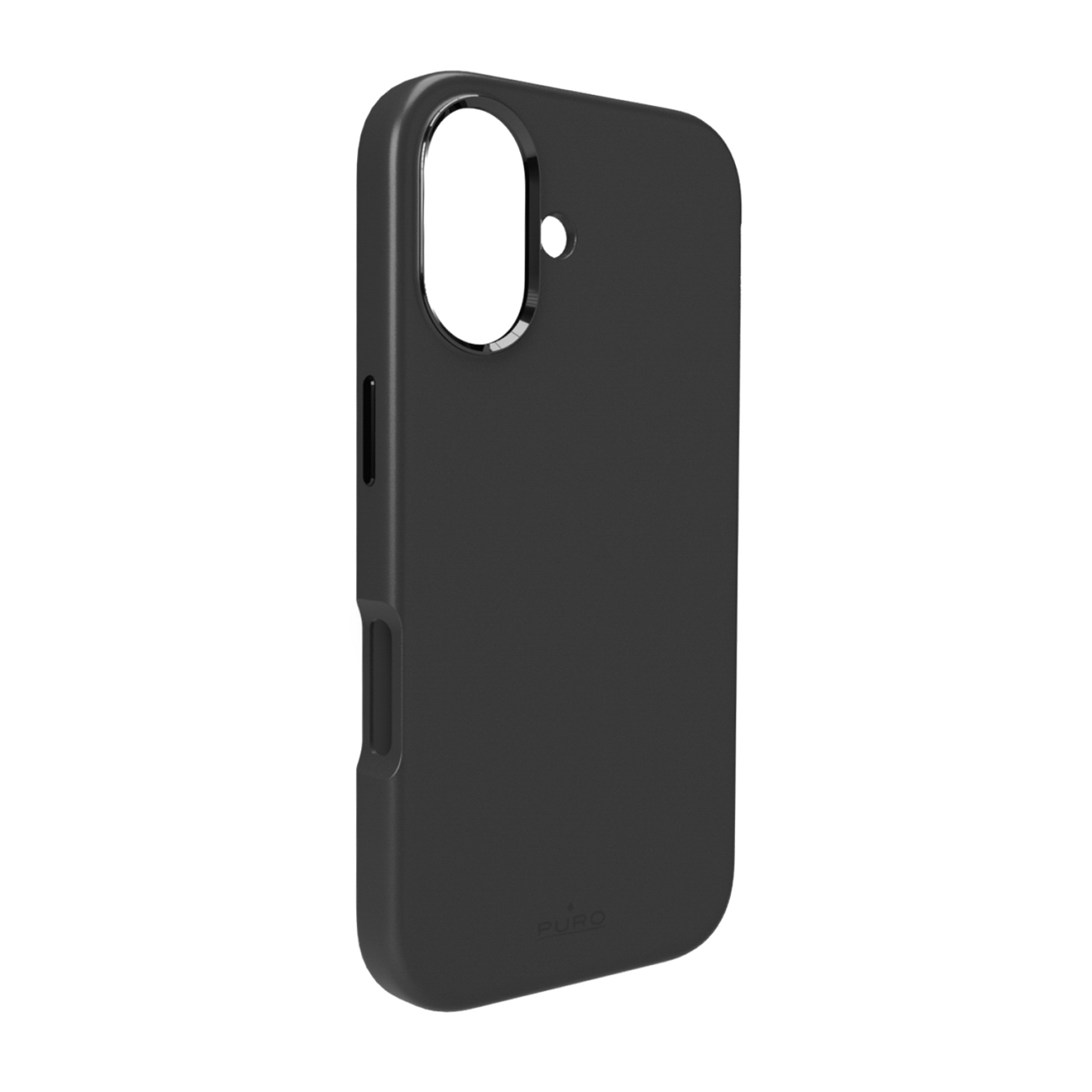 Чехол Puro Icon Mag Pro Liquid Silicone для iPhone 17, совместимый с MagSafe, с защитой камеры и алюминиевыми кнопками - чёрный