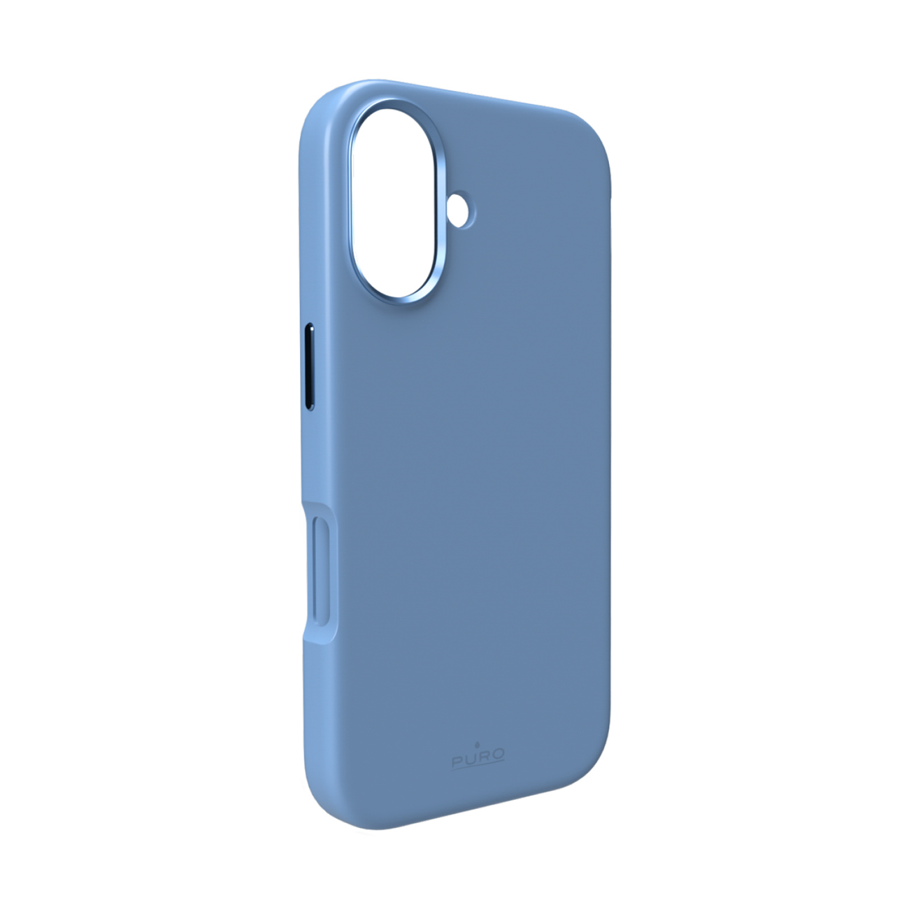 Чехол Puro Icon Mag Pro Liquid Silicone для iPhone 17, совместимый с MagSafe, с защитой камеры и алюминиевыми кнопками - синий
