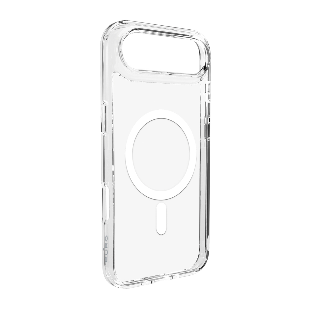 Puro Lite Mag TPU+PC magnētiskais viedtālruņa apvalks iPhone 17 Air - caurspīdīgs ar baltu gredzenu
