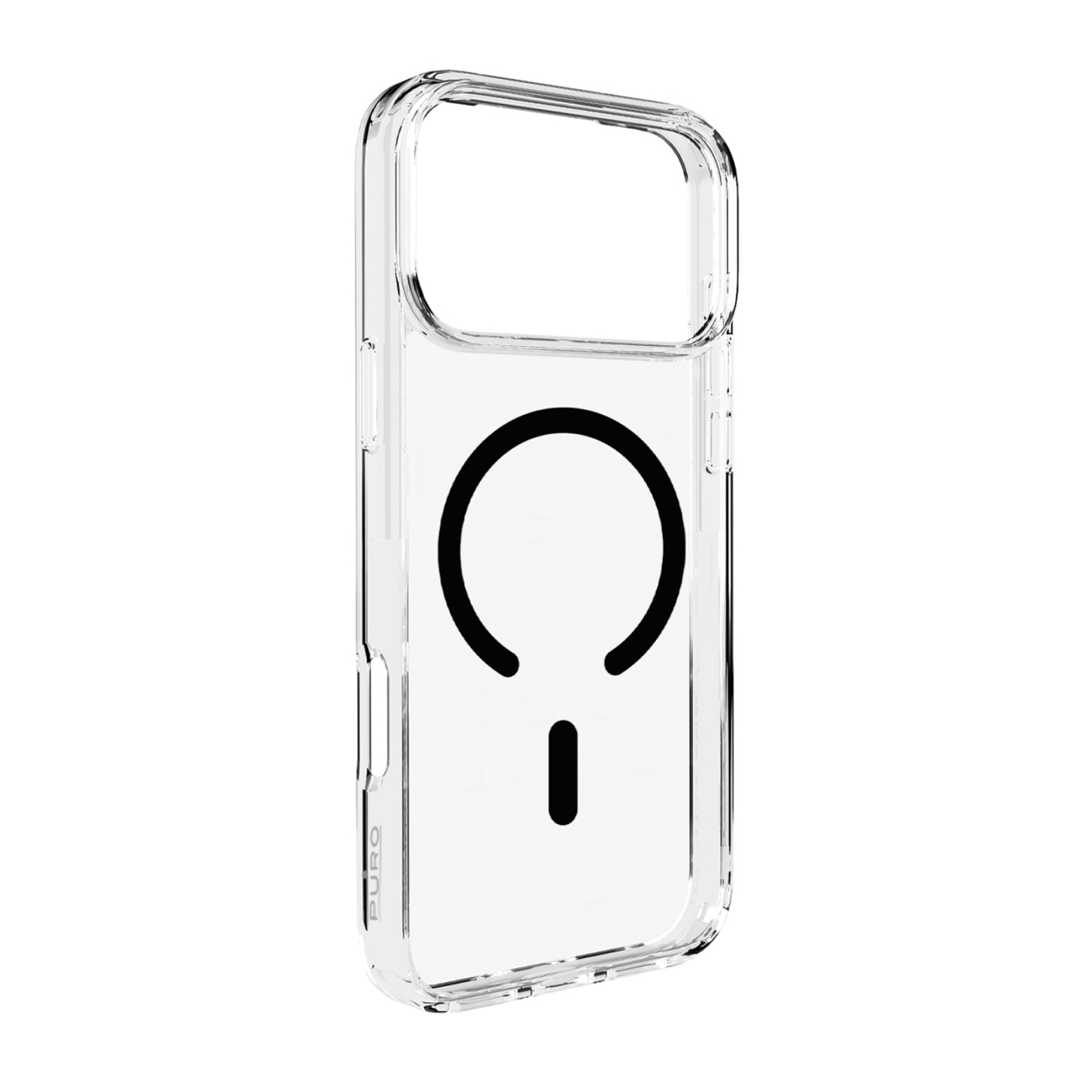 Puro Lite Mag TPU+PC viedtālruņa apvalks saderīgs ar MagSafe iPhone 17 Pro Max - caurspīdīgs ar melnu gredzenu