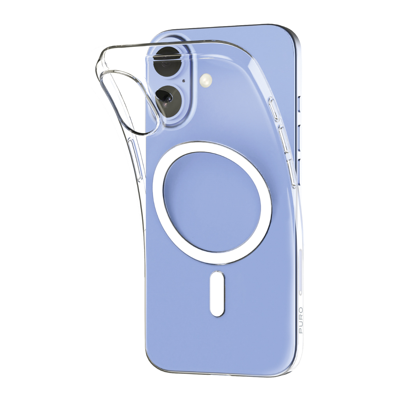 Чехол Puro 0.3 MAG ультратонкий TPU совместимый с MagSafe для iPhone 17 - прозрачный