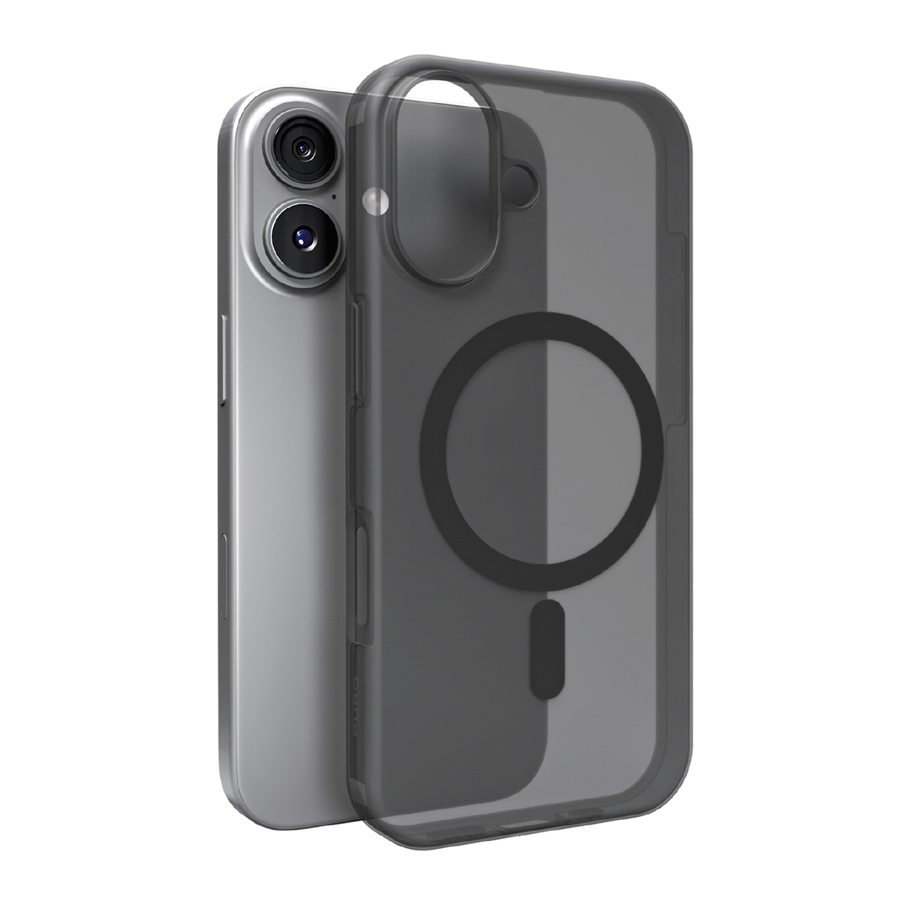 Puro Daylight Magnētiskais saderīgs silikona viedtālruņa apvalks iPhone 17 - caurspīdīgs melns
