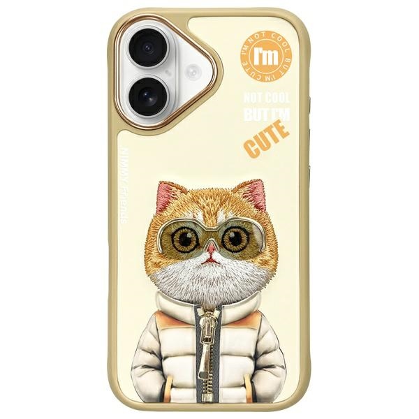Nimmy Cool&Cute 2.0 Kaķa viedtālruņa apvalks iPhone 16 - zaļš