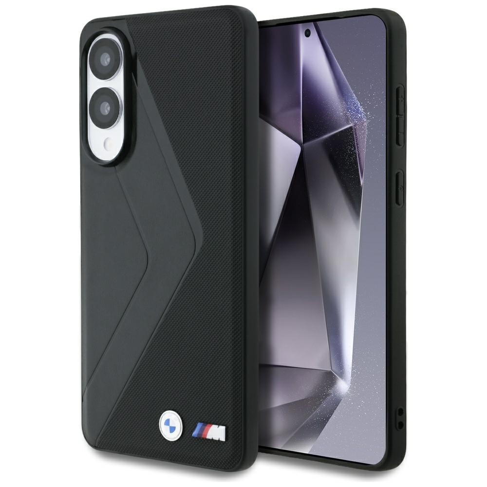 BMW ādas lielo svītru Magnētiskais viedtālruņa apvalks Samsung Galaxy S25 Edge - melns