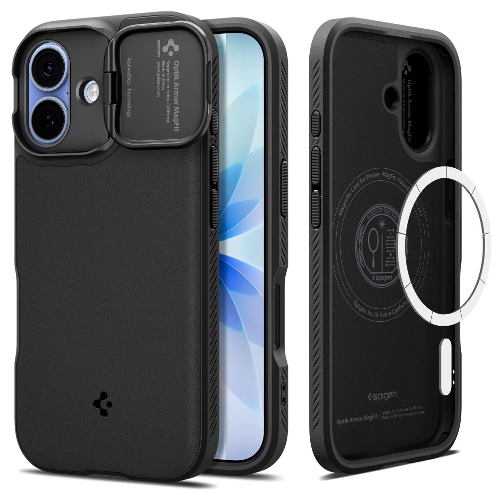 Spigen Optik Armor Magnētiskais viedtālruņa apvalks iPhone 17 - melns
