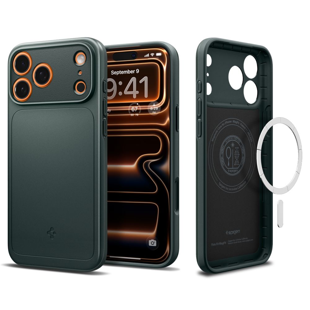 Spigen Thin Fit Magnētiskais viedtālruņa apvalks iPhone 17 Pro - Zaļš