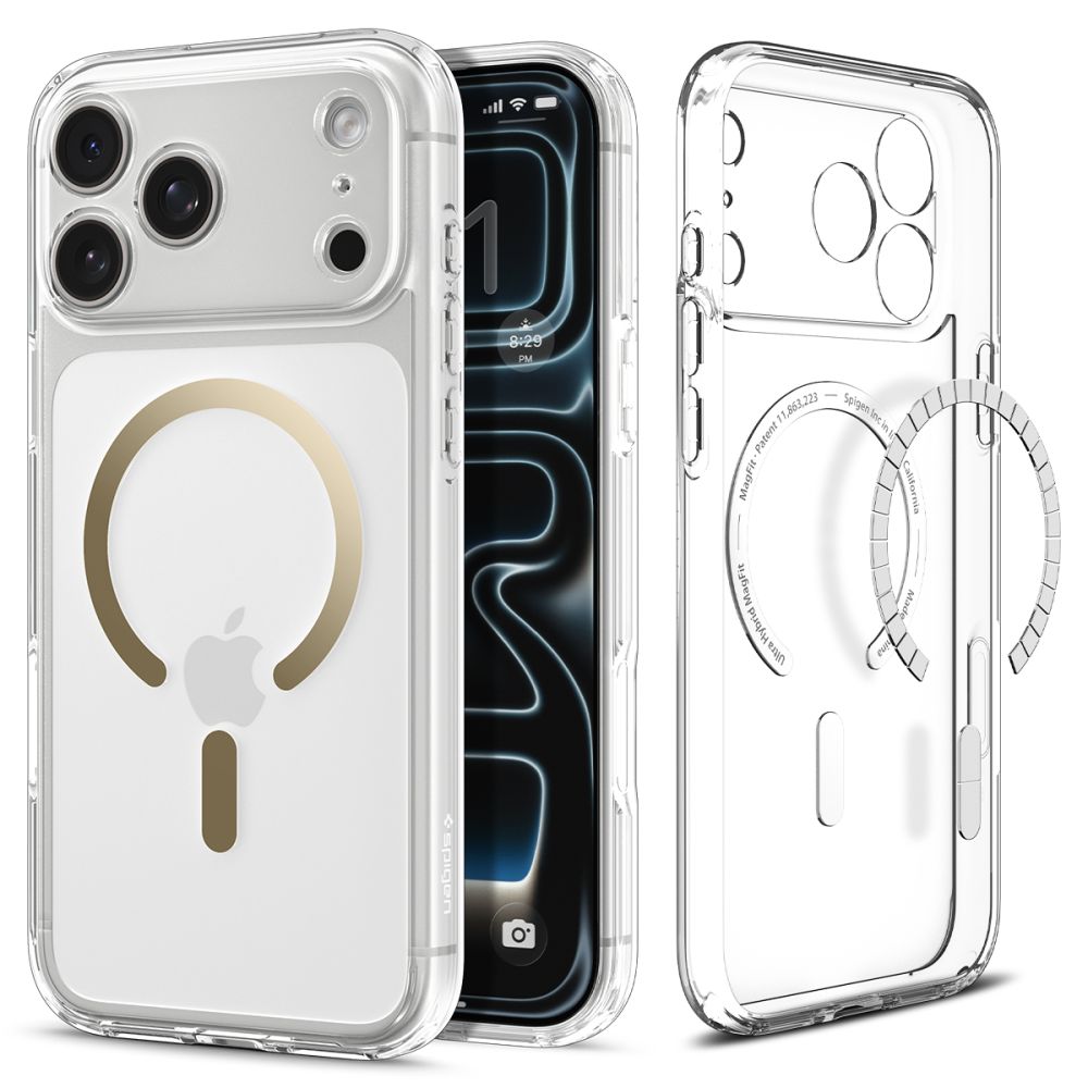 Spigen Ultra Hybrid Magnētiskais viedtālruņa apvalks iPhone 17 Pro Max - caurspīdīgs zelta