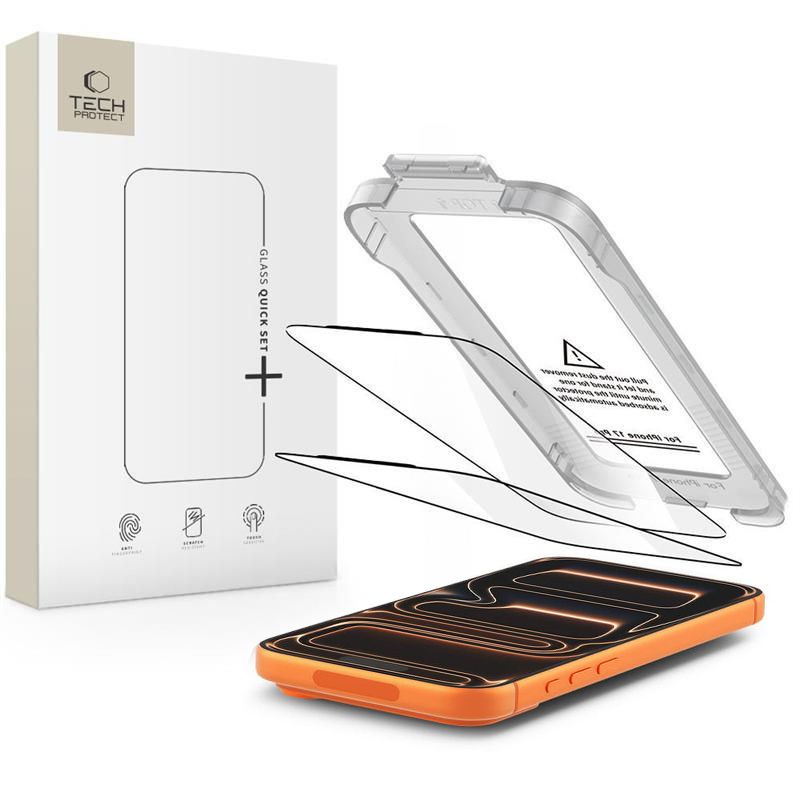 Tech-Protect Quick Set+ 2 шт. закалённое стекло для iPhone 17 Pro Max - чёрный