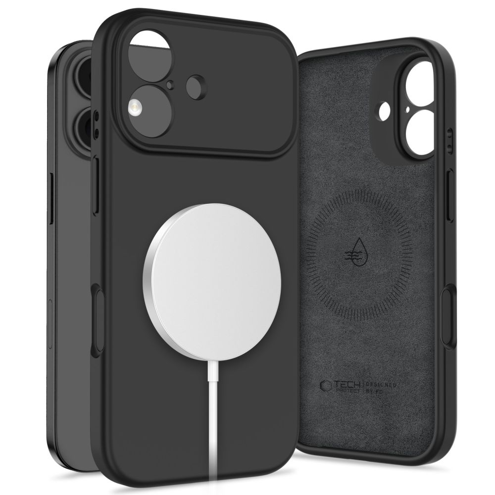 Tech-Protect Silicone magnētiskais viedtālruņa apvalks iPhone 17 - melns