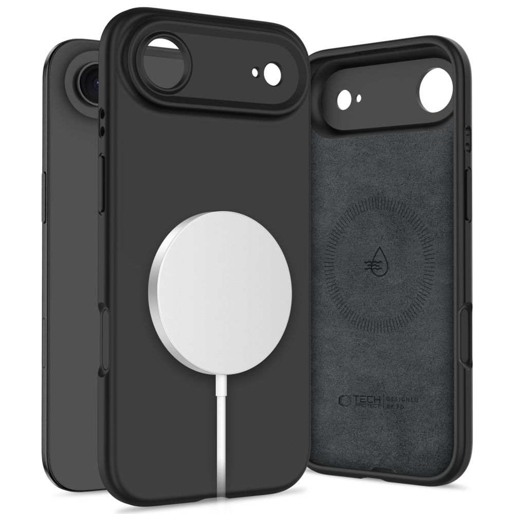 Tech-Protect Silicone magnētiskais viedtālruņa apvalks iPhone 17 Air - melns