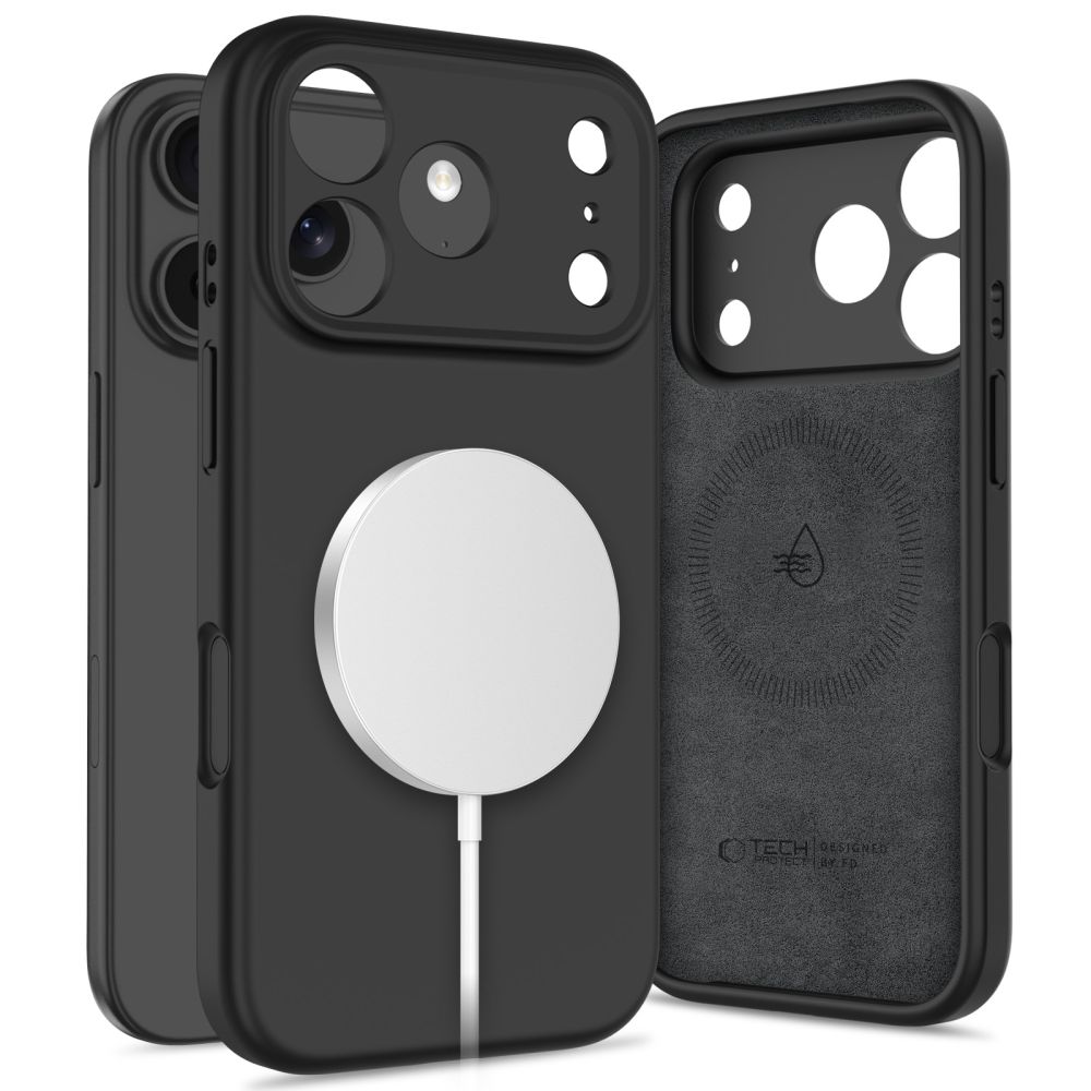 Tech-Protect Silicone magnētiskais viedtālruņa apvalks iPhone 17 Pro - melns