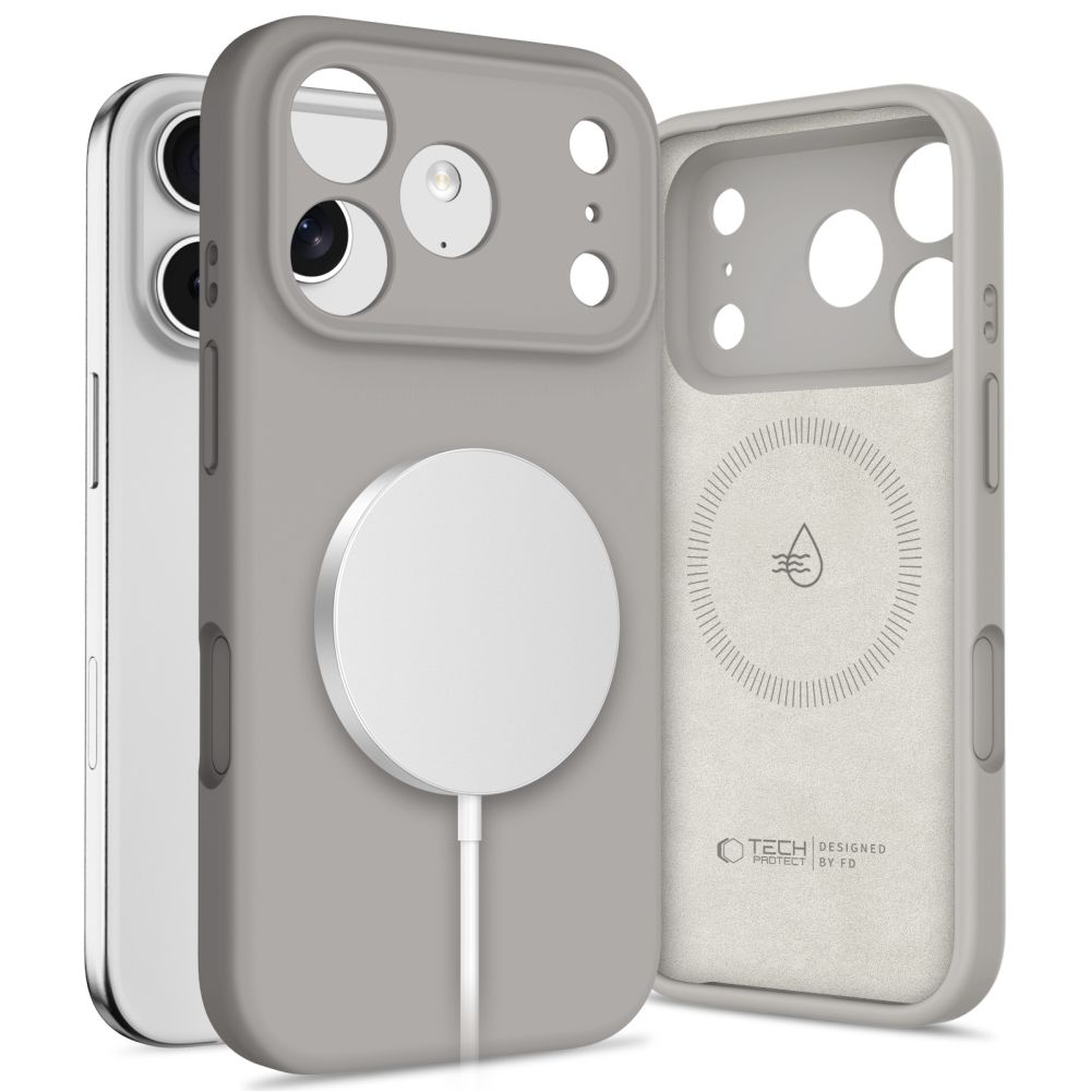 Tech-Protect Silikona Magnētiskais viedtālruņa apvalks iPhone 17 Pro Max - pelēka
