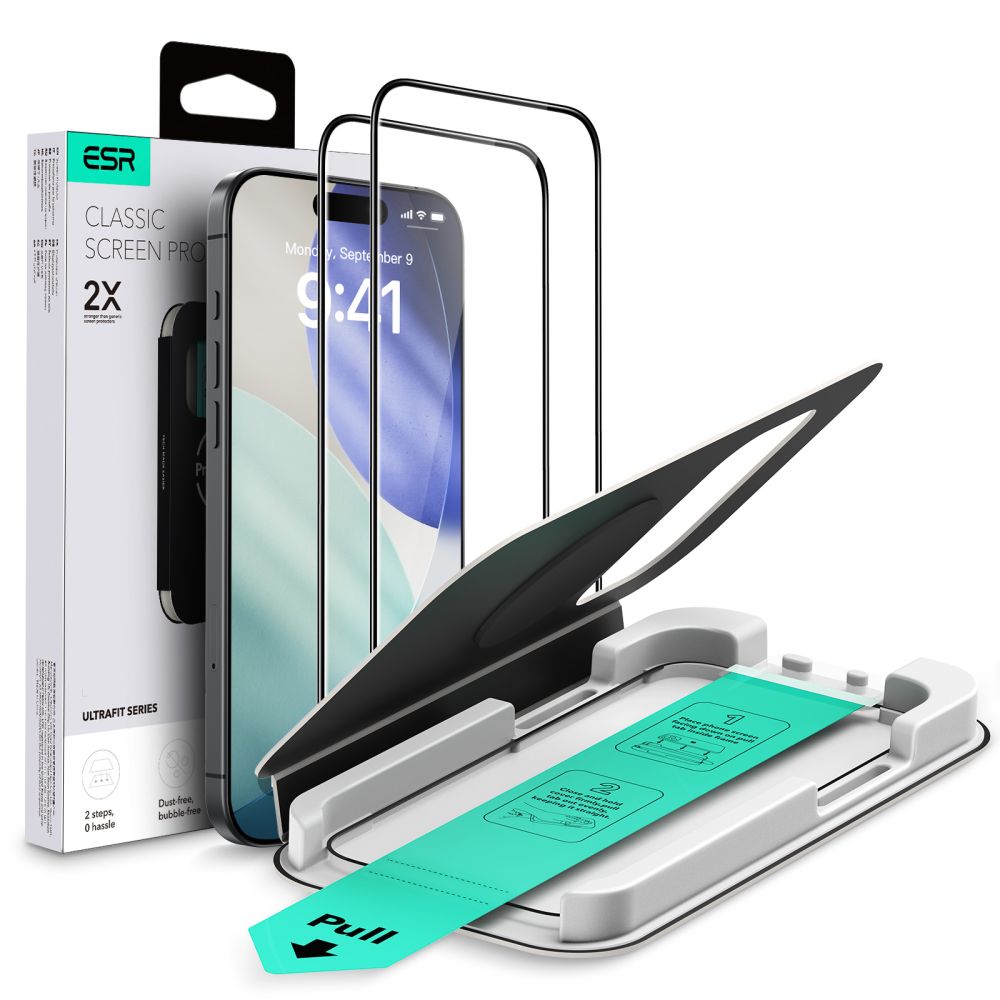 ESR UltraFit закалённое стекло 2 шт. для iPhone 17 Pro Max - прозрачный