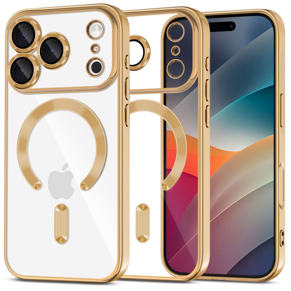 Tech-Protect MagFlex Magnētiskais viedtālruņa apvalks iPhone 17 Pro - caurspīdīgs zelta