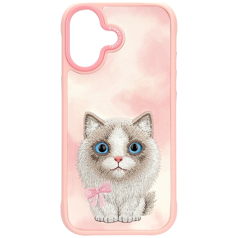 Nimmy Big Eyed Pet 2.0 Kaķa viedtālruņa apvalks iPhone 17 - rozā