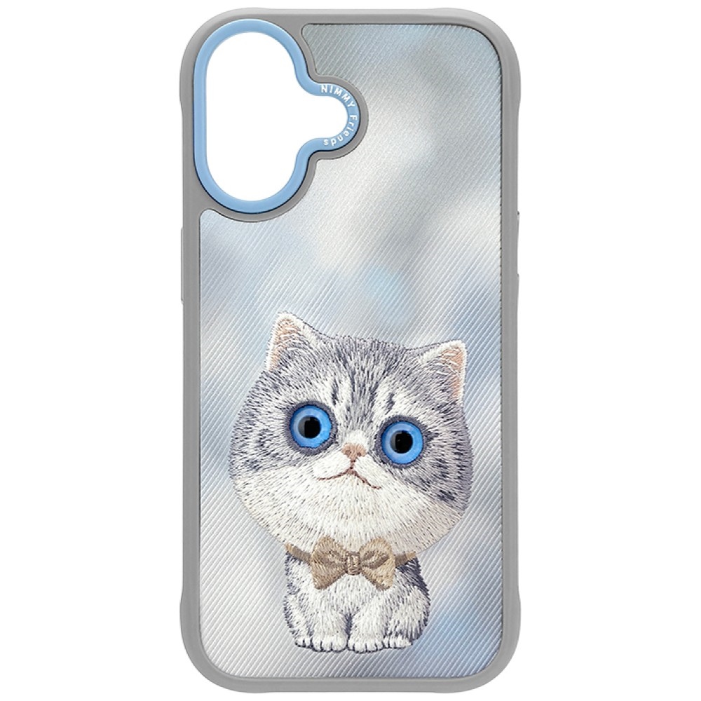 Nimmy Big Eyed Pet 2.0 kaķa viedtālruņa apvalks iPhone 17 - pelēks