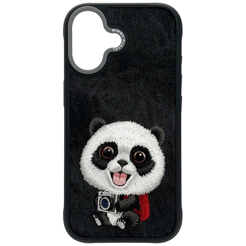Nimmy Big Eyed Pet 2.0 pandas viedtālruņa apvalks iPhone 17 - melns