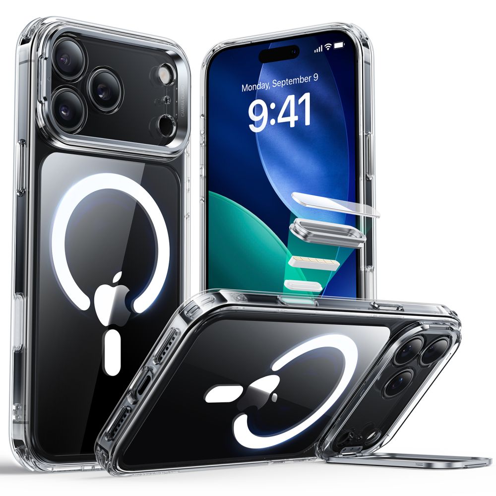 ESR Classic Hybrid Kickstand MagSafe Чехол для iPhone 17 Pro Max - прозрачный