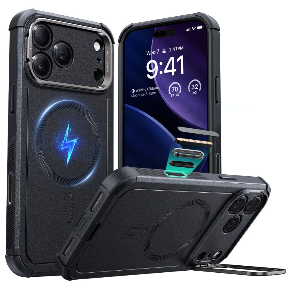 ESR Cyber Kickstand MagSafe Чехол для iPhone 17 Pro - чёрный