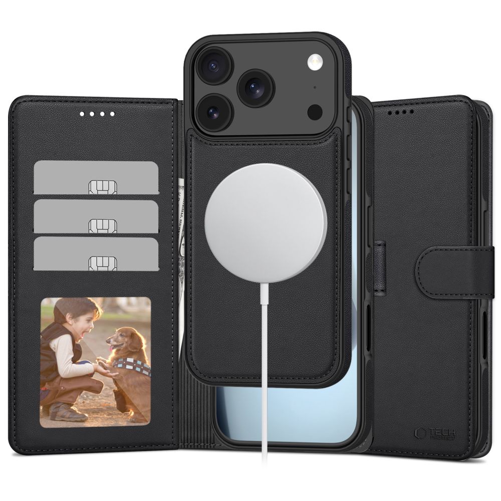 Tech-Protect Wallet MagSafe Чехол для iPhone 17 Pro Max - матовый чёрный